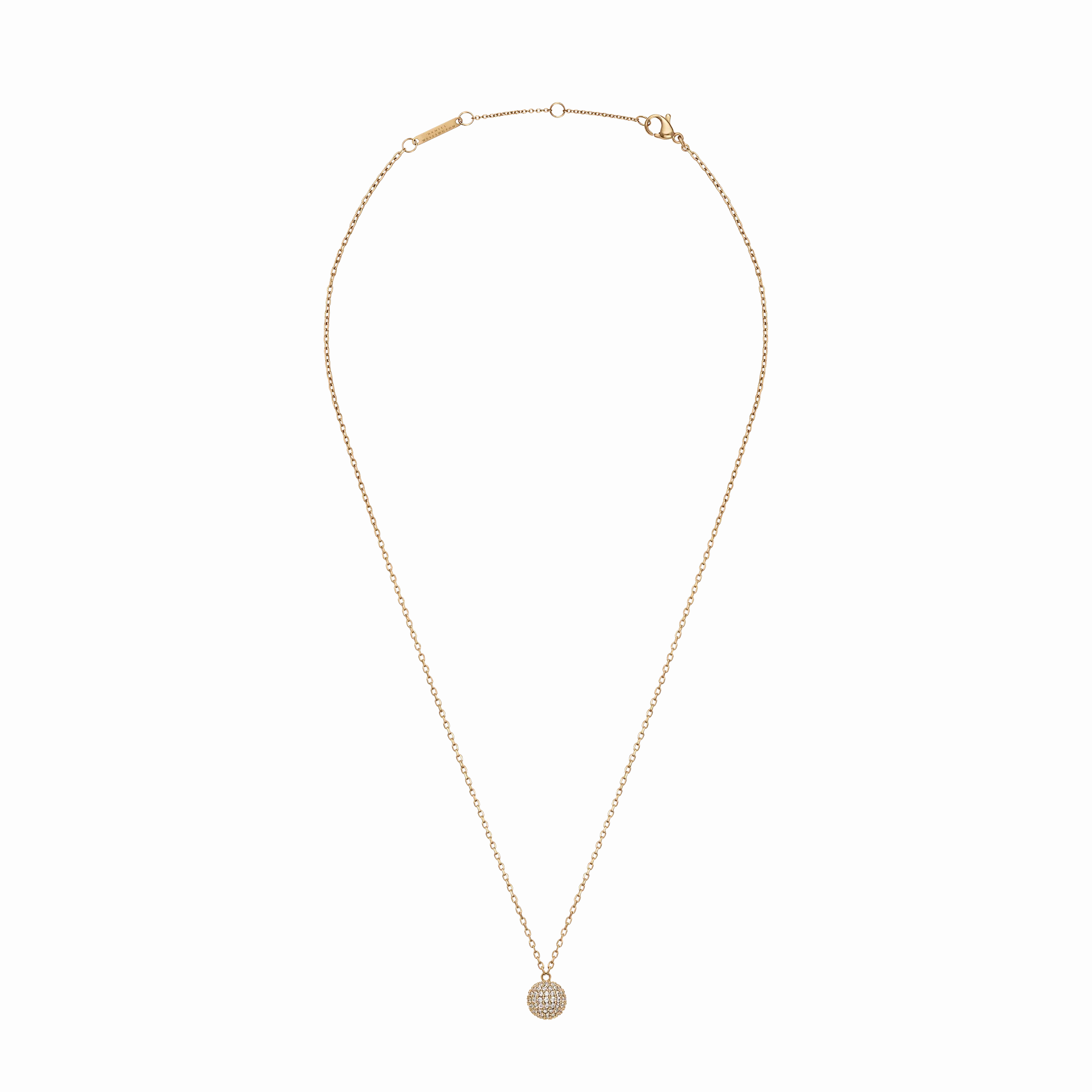 Pav?? Crystal Pendant Necklace Gold