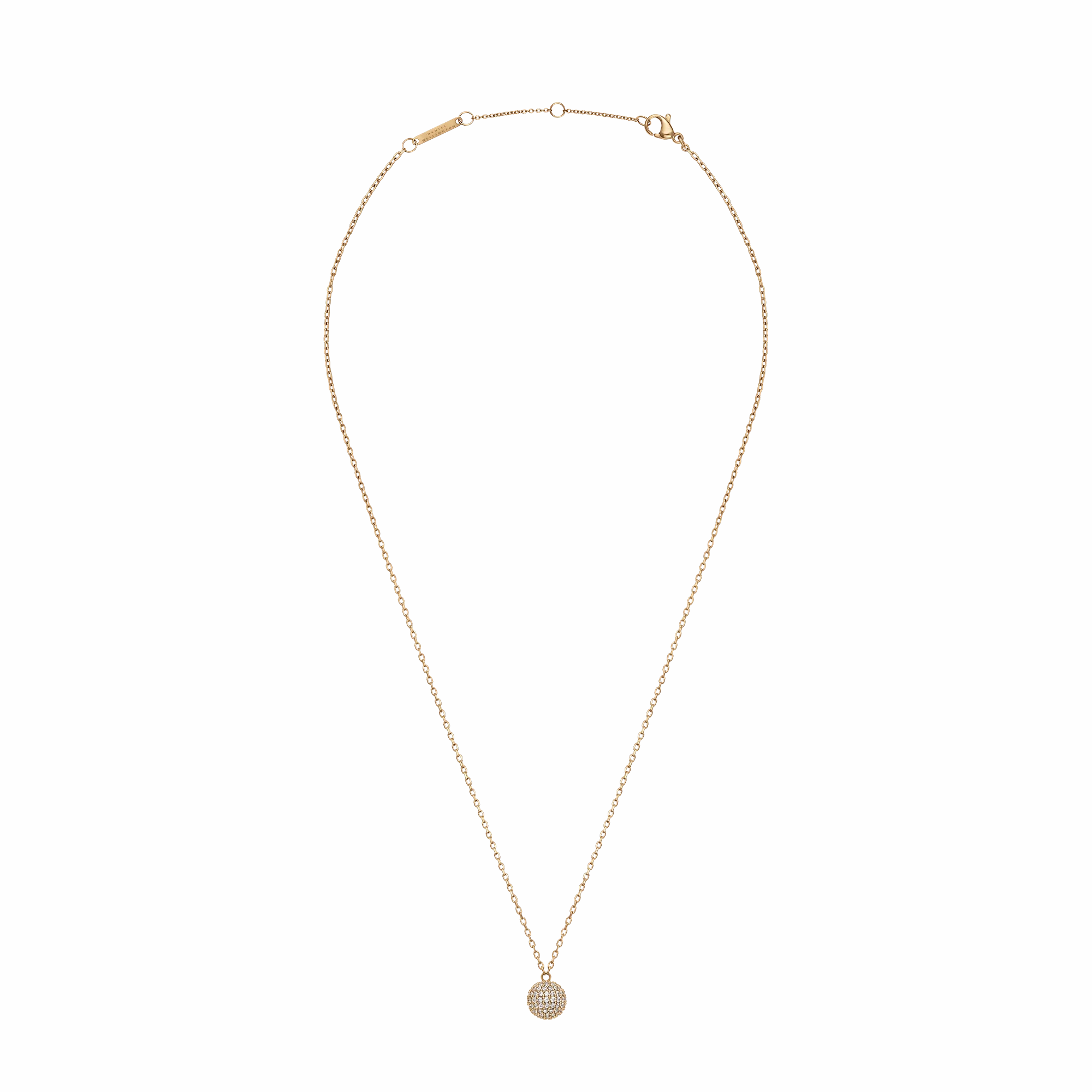 Pav?? Crystal Pendant Necklace Gold