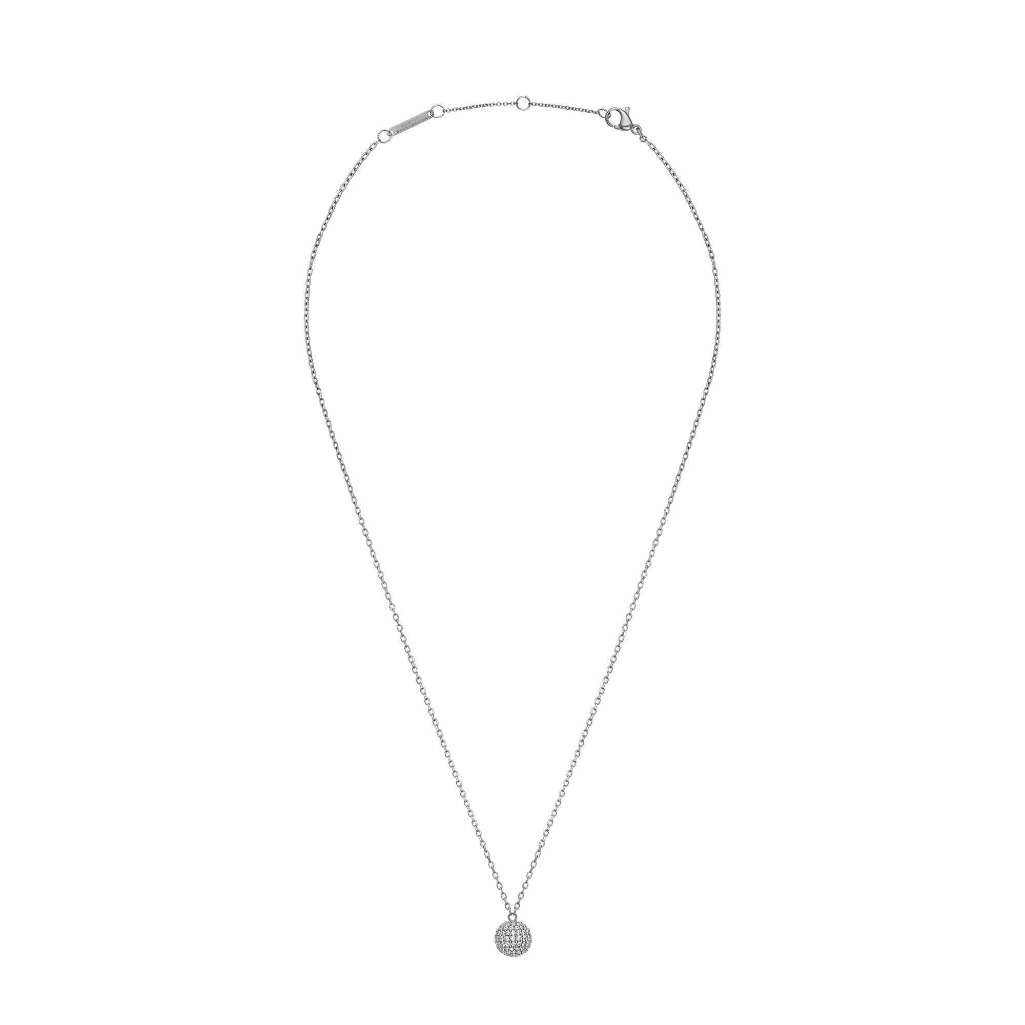Pav?? Crystal Pendant Necklace Silver