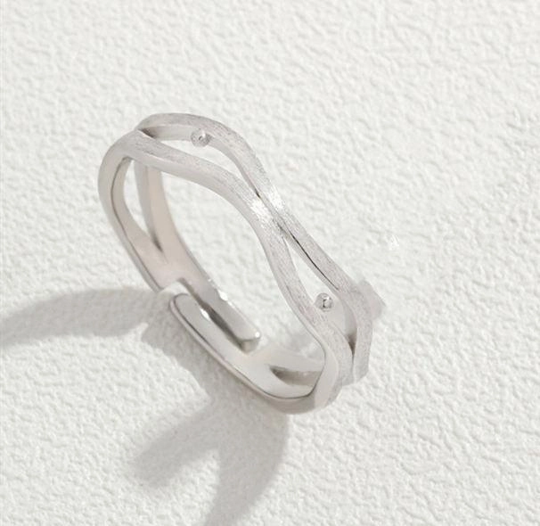 Peach Blossom Sterling Silver Couple Ring