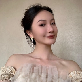 Pearl Gold Coin Spliced Metal Long Earrings 