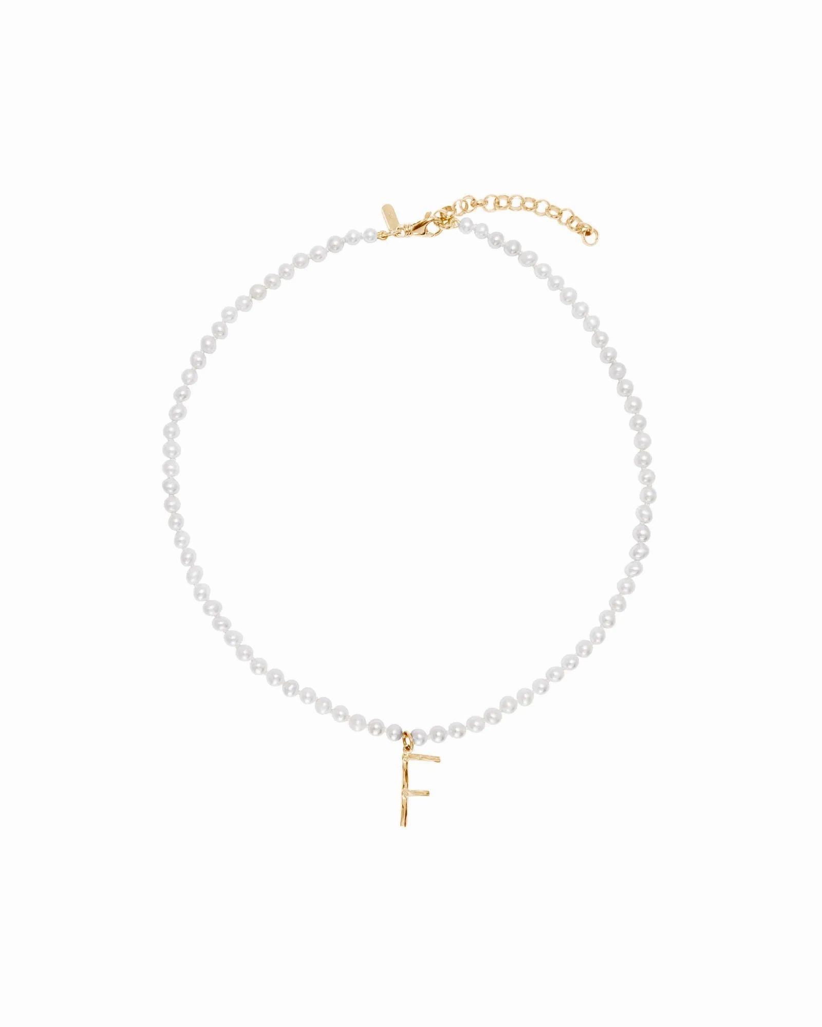 Pearl Letter Gold Plated Necklace w. Pearls
