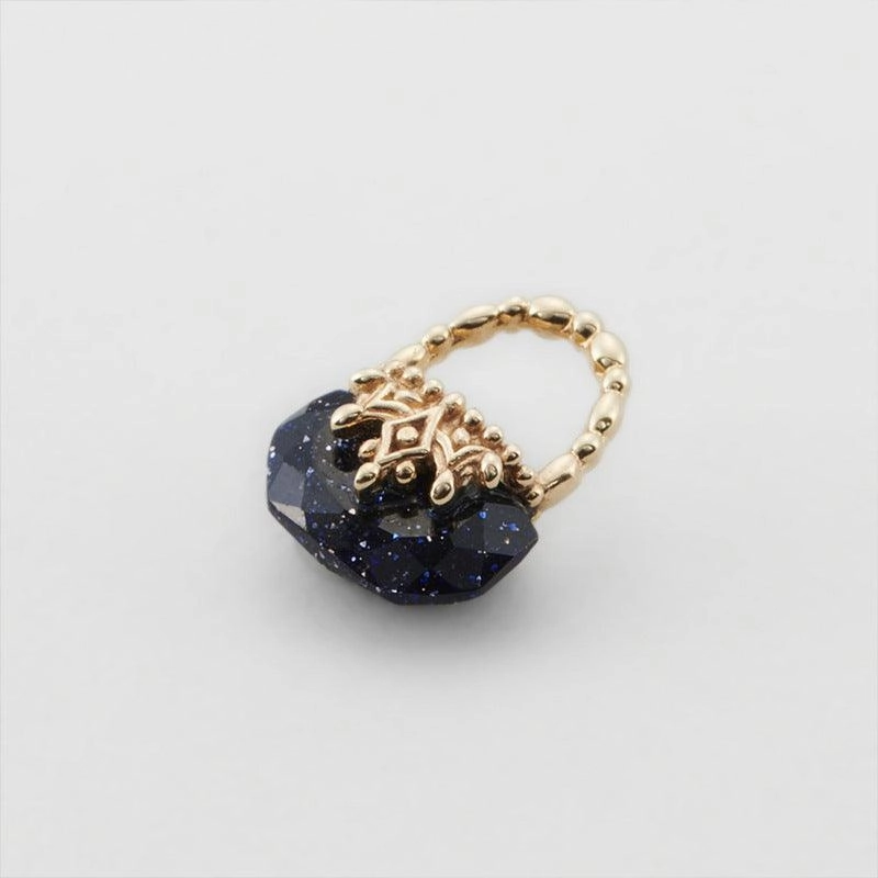 Pendant S925 Sterling Silver Gilded Charm Purple Gold Stone