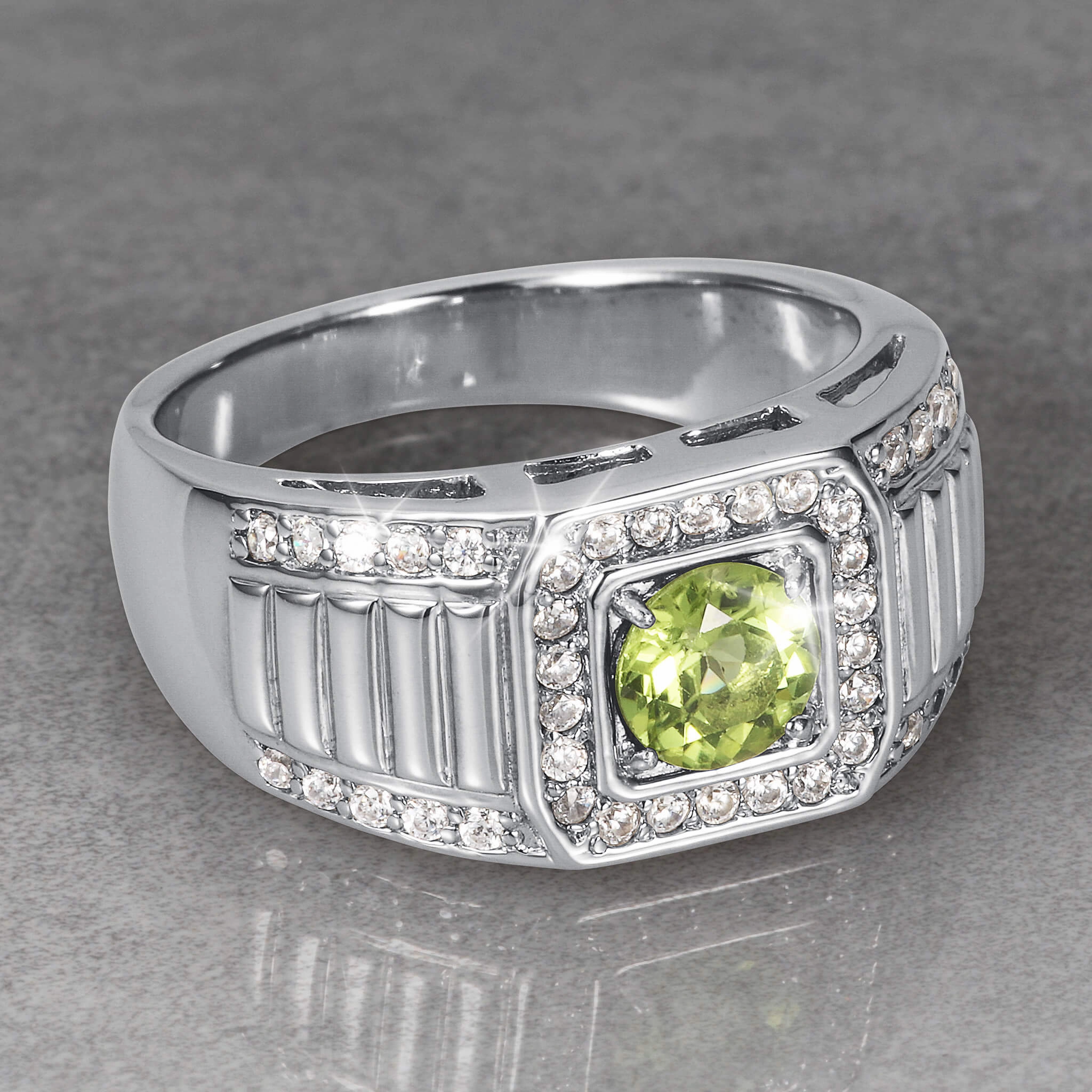 Peridot Horizon Men's Ring