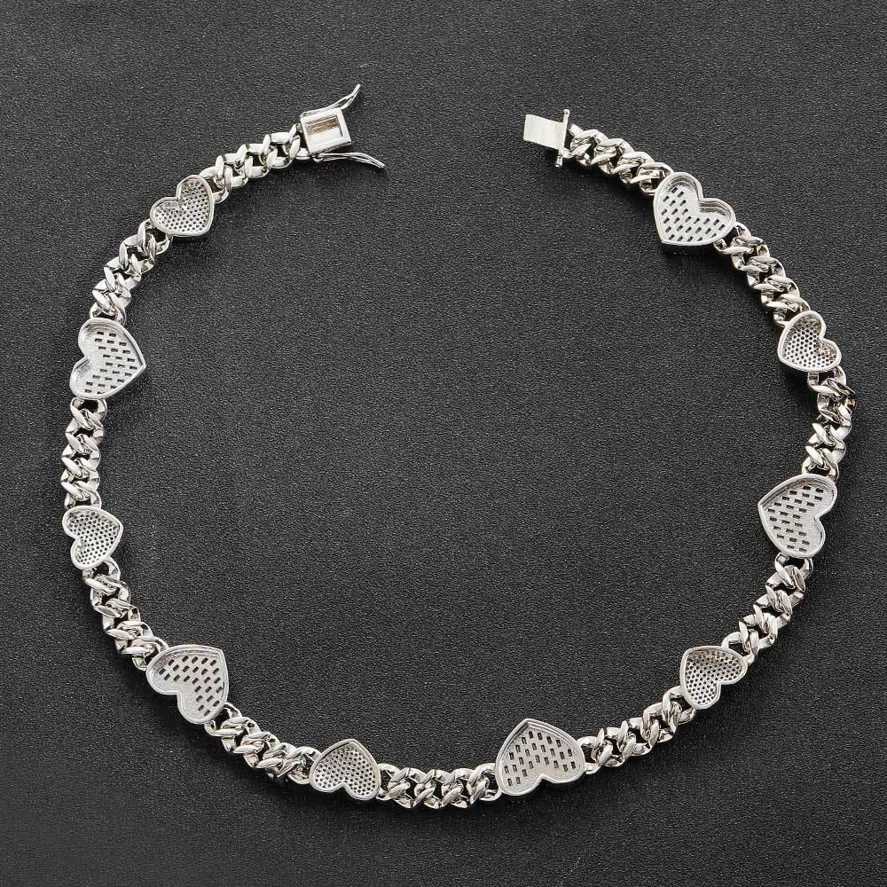 Personality Cuban Link Chain Dignified Sense Of Design Heart Clavicle Chain