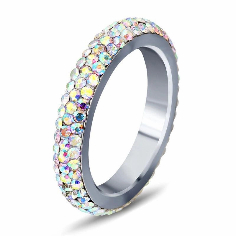 Personalized Couple Stainless Steel And Diamond Ring