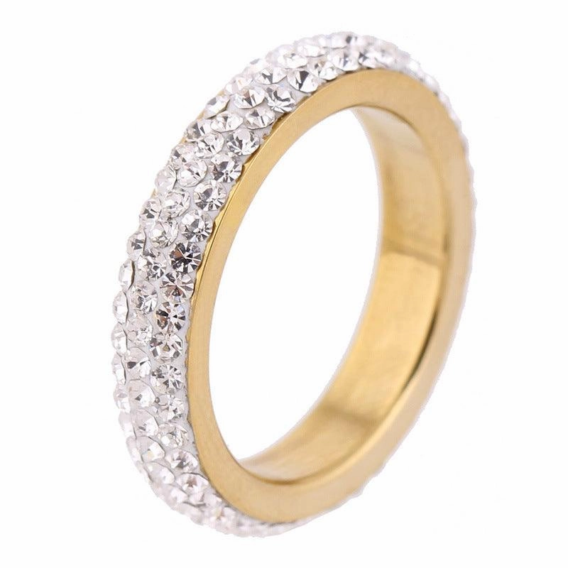 Personalized Couple Stainless Steel And Diamond Ring