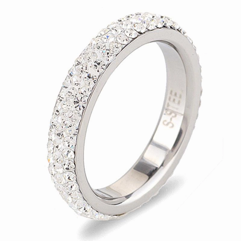 Personalized Couple Stainless Steel And Diamond Ring