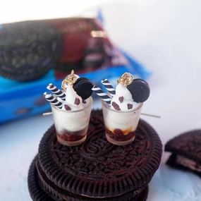 Personalized Food And Play Cute 925 Silver Earrings 