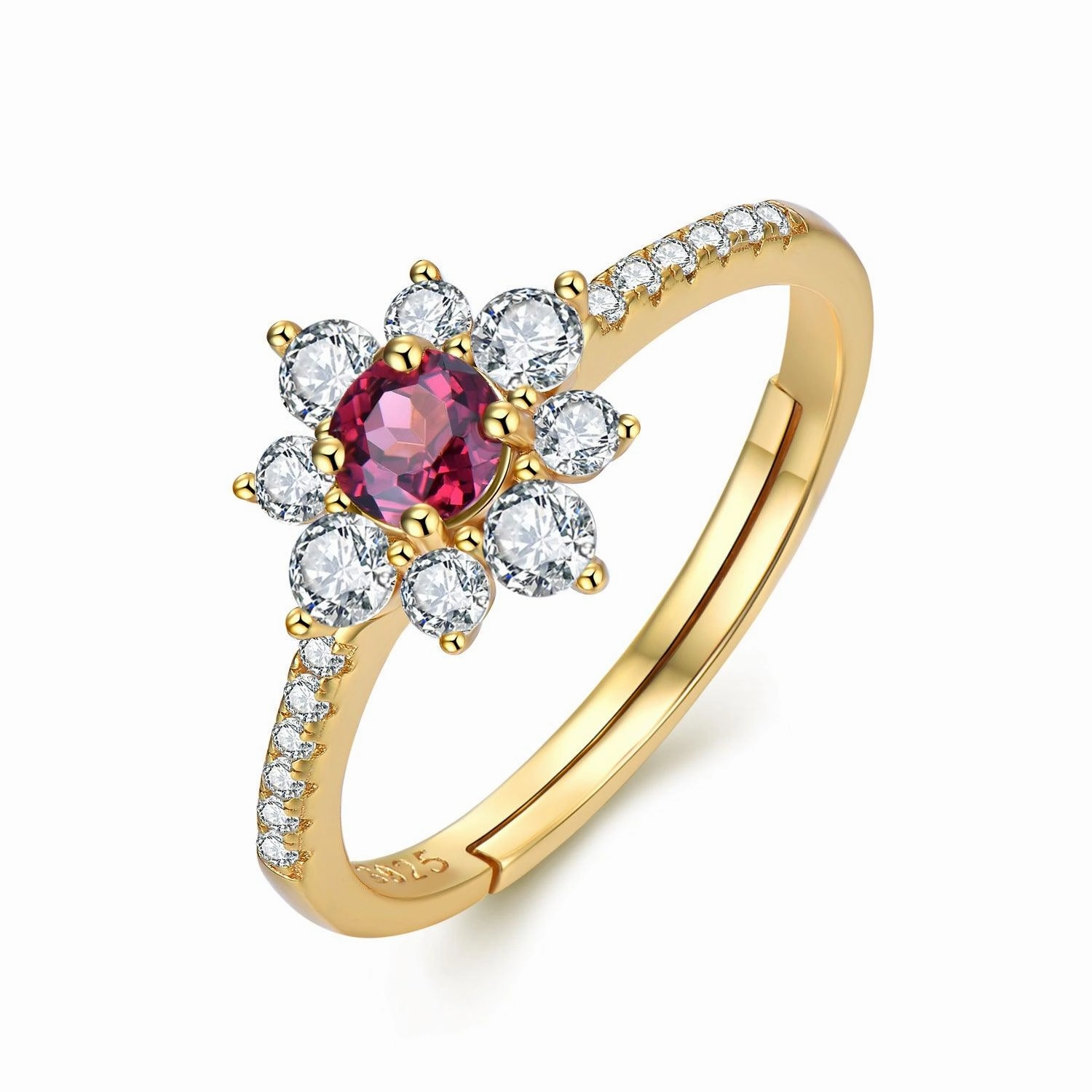 Personalized Inlaid Natural Stone Color Gemstone Ring For Women
