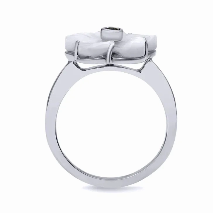 Petite Carved Alexandrite Flora Ring