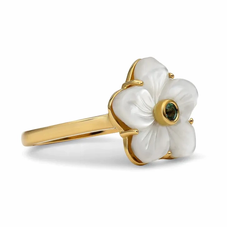 Petite Carved Alexandrite Flora Ring