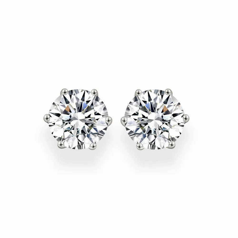 Petite Diamond Crystalline 6 Prong Studs