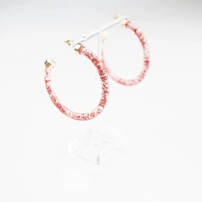 PINK FOIL HOOPS ear-ear-stud  