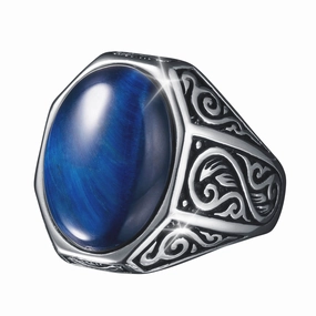 Pioneer Blue Tigers Eye Ring 