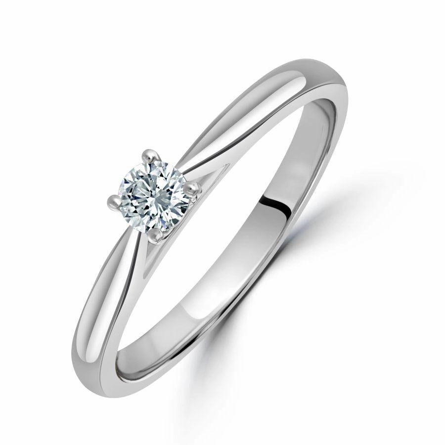 Platinum 0.16ct Round Brilliant Cut Diamond Solitaire Ring texture-diamond  