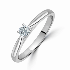 Platinum 0.16ct Round Brilliant Cut Diamond Solitaire Ring texture-diamond  