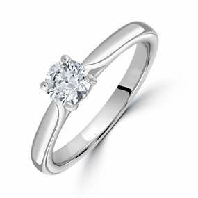 Platinum 0.50ct Round Brilliant Cut Diamond Solitaire Ring texture-diamond  