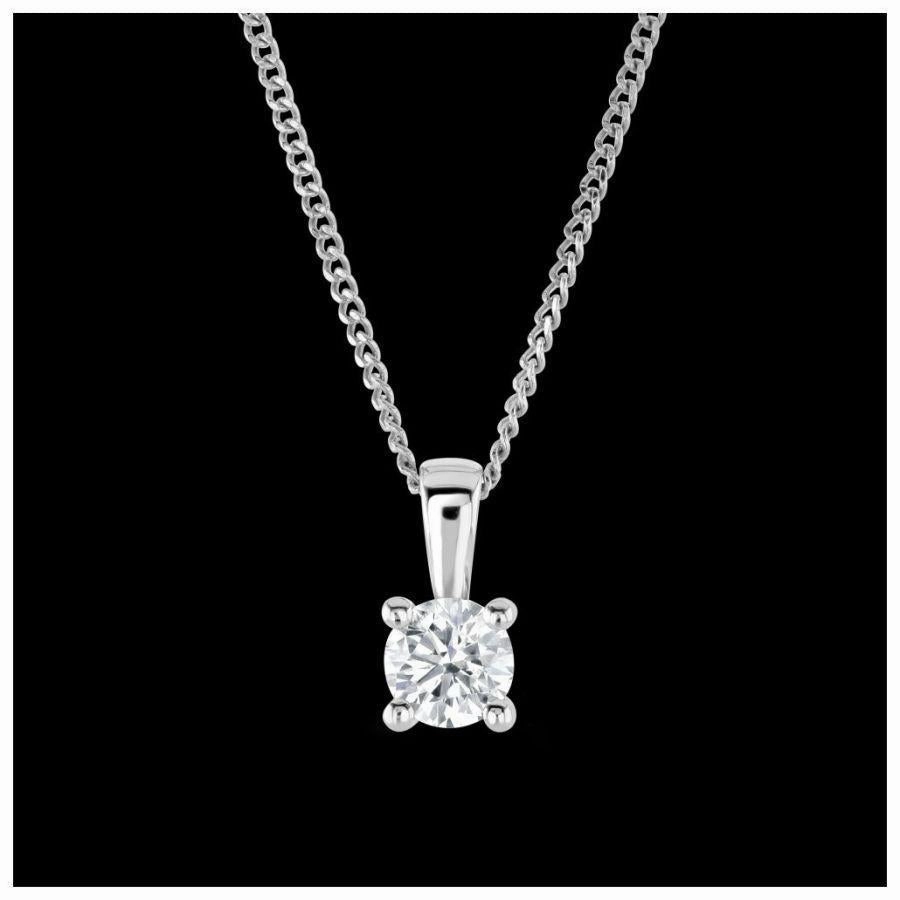 Platinum Brilliant Cut 4 Claw Set Diamond Pendant texture-diamond  