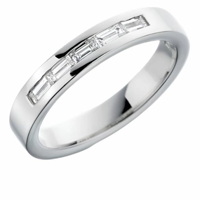 Platinum Channel Set Baguette Cut Diamond Eternity Band texture-diamond  