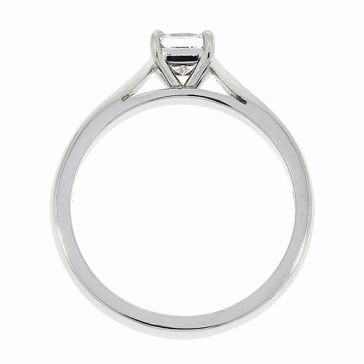 Platinum claw set princess cut Diamond solitaire ring