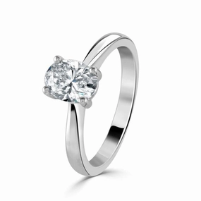 Platinum oval cut solitaire claw set diamond ring texture-diamond  