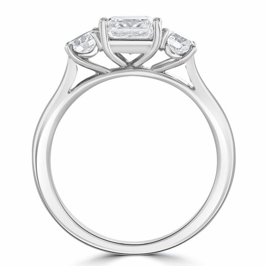 Platinum Pear Cut Diamond Trilogy Ring