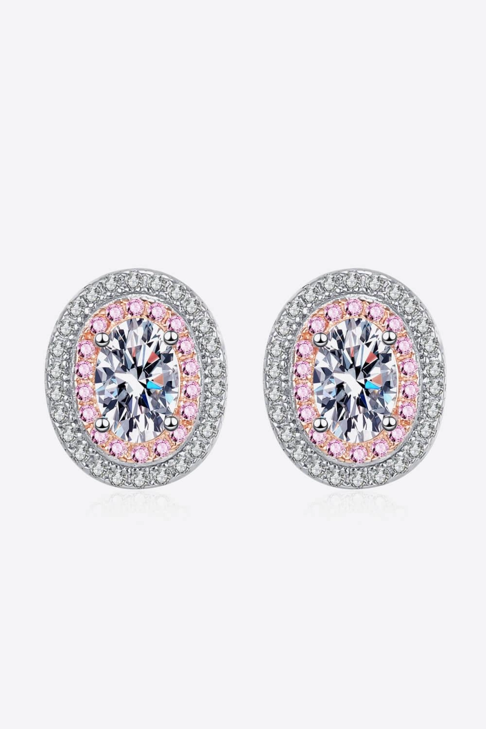 Platinum-Plated Moissanite Stud Earrings 