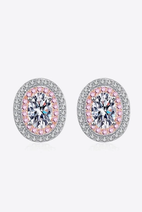 Platinum-Plated Moissanite Stud Earrings 