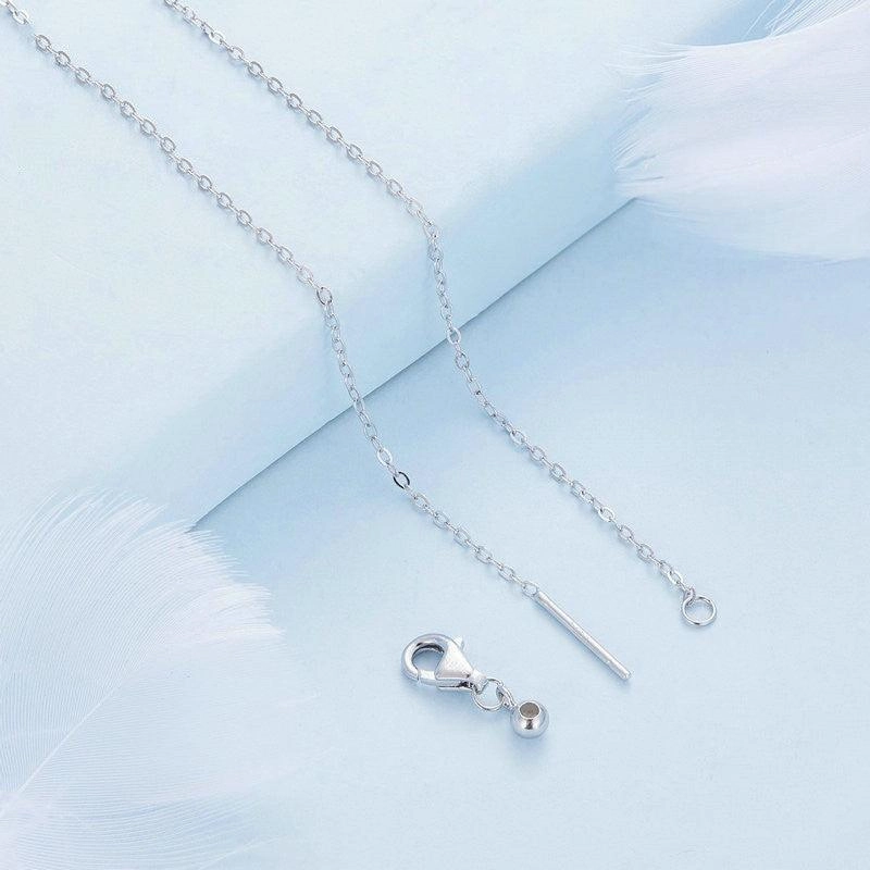 Platinum-plated Simple Green Elegant Pendant Necklace