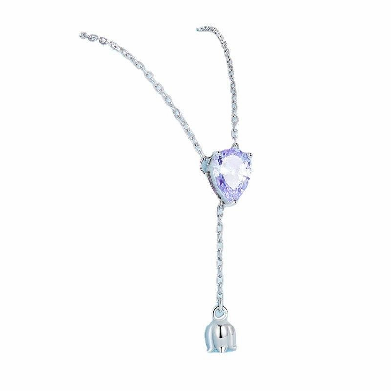 Platinum-plated Water Drop Zircon Flower Smart Pendant