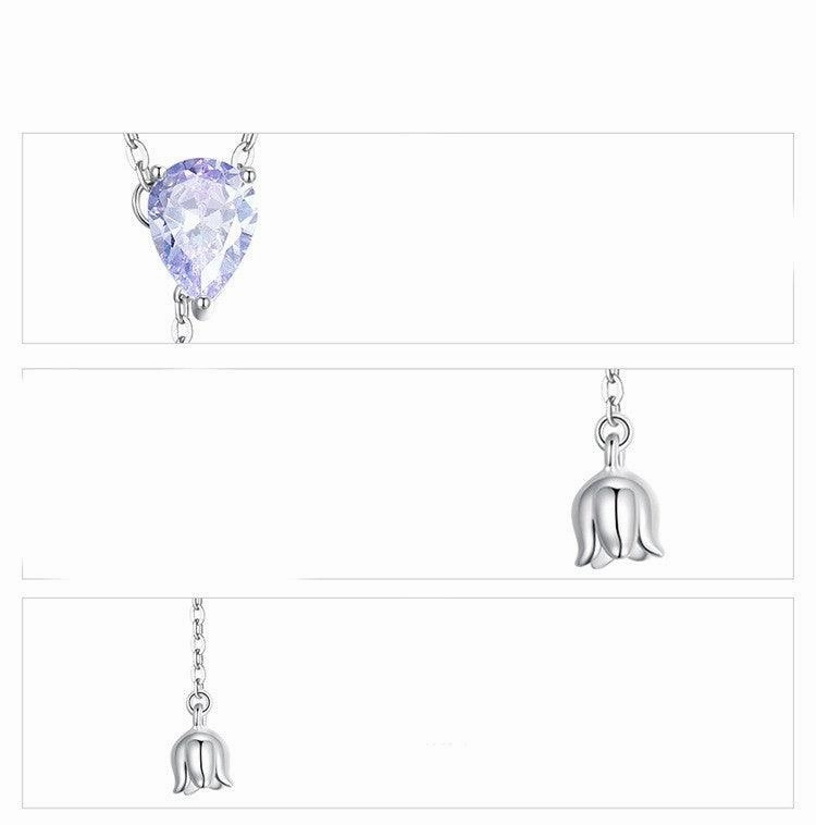 Platinum-plated Water Drop Zircon Flower Smart Pendant