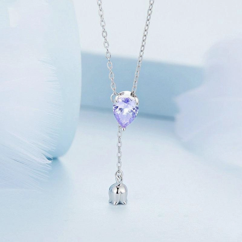 Platinum-plated Water Drop Zircon Flower Smart Pendant