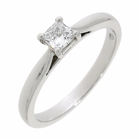 Platinum princess cut Diamond solitaire 4-claw set ring texture-diamond  