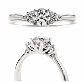 Platinum Queen Anne diamond ring texture-diamond  