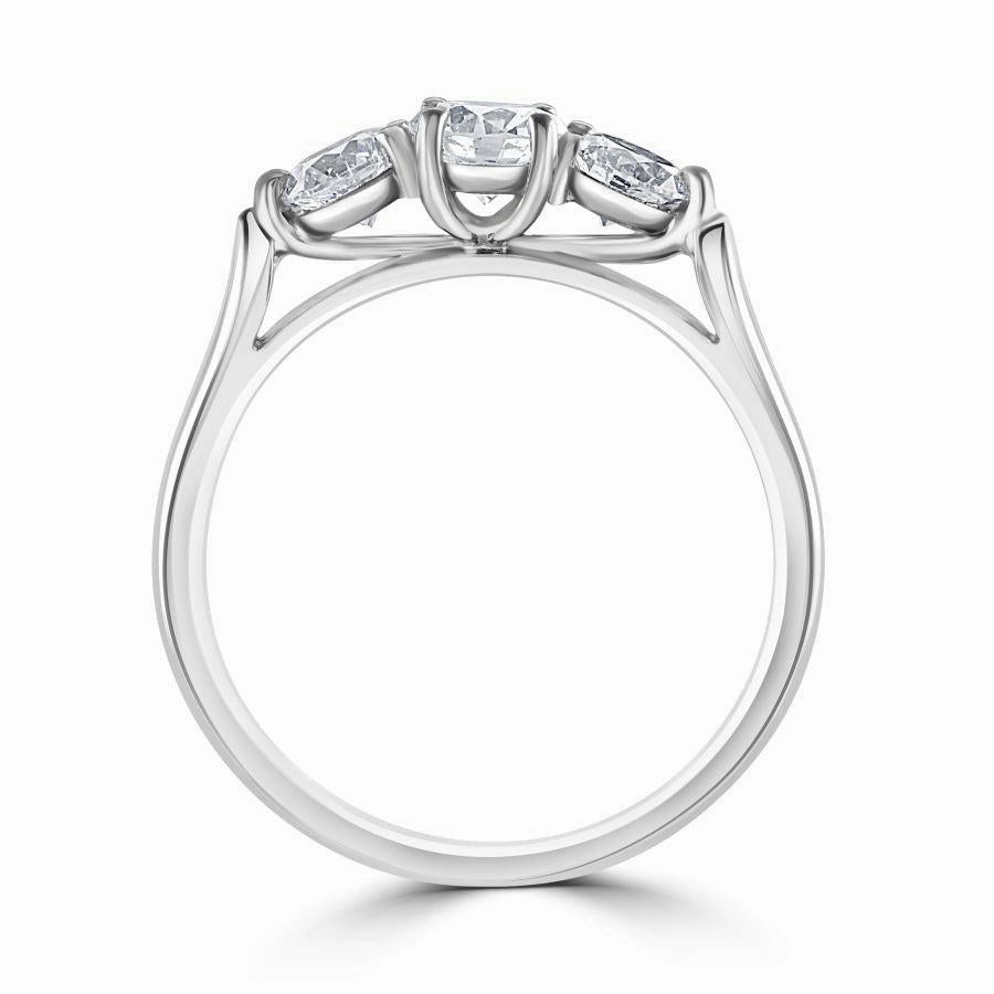 Platinum Round Brilliant Cut Diamond Trilogy Ring