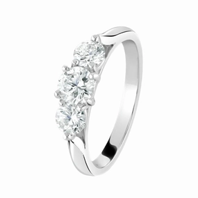 Platinum Round Brilliant Cut Diamond Trilogy Ring texture-diamond  