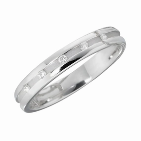 Platinum Satin & Polished Finish Round Brilliant Cut Diamond Set Band texture-diamond  