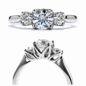 Platinum Simply Bridal 3 diamond ring texture-diamond  