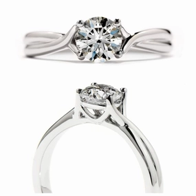 Platinum Simply Bridal Twist Solitaire Ring texture-diamond  