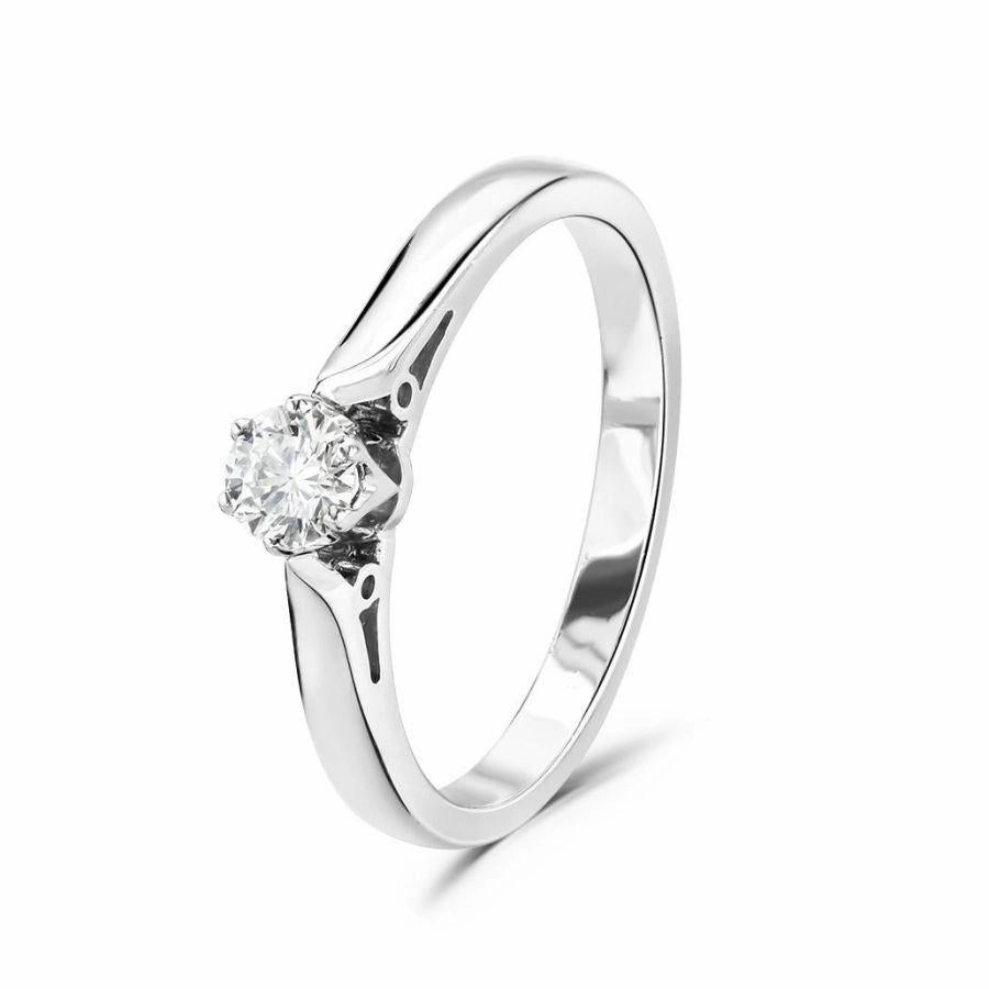 Platinum solitaire claw set diamond ring texture-diamond  