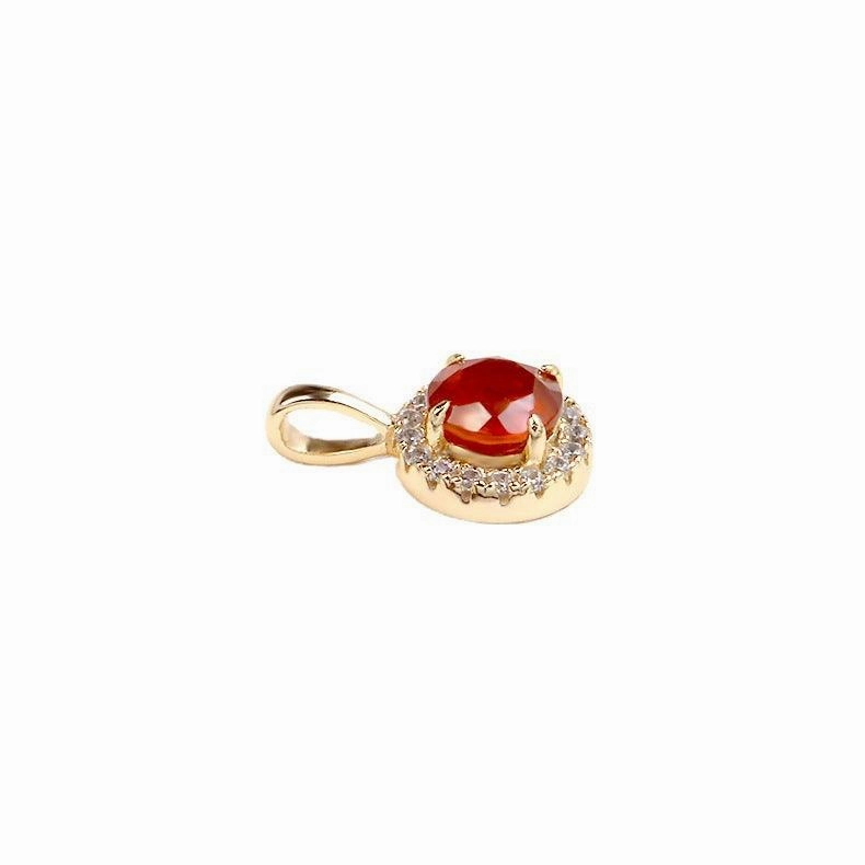 Pomegranate Zirconium Light Luxury Pendant
