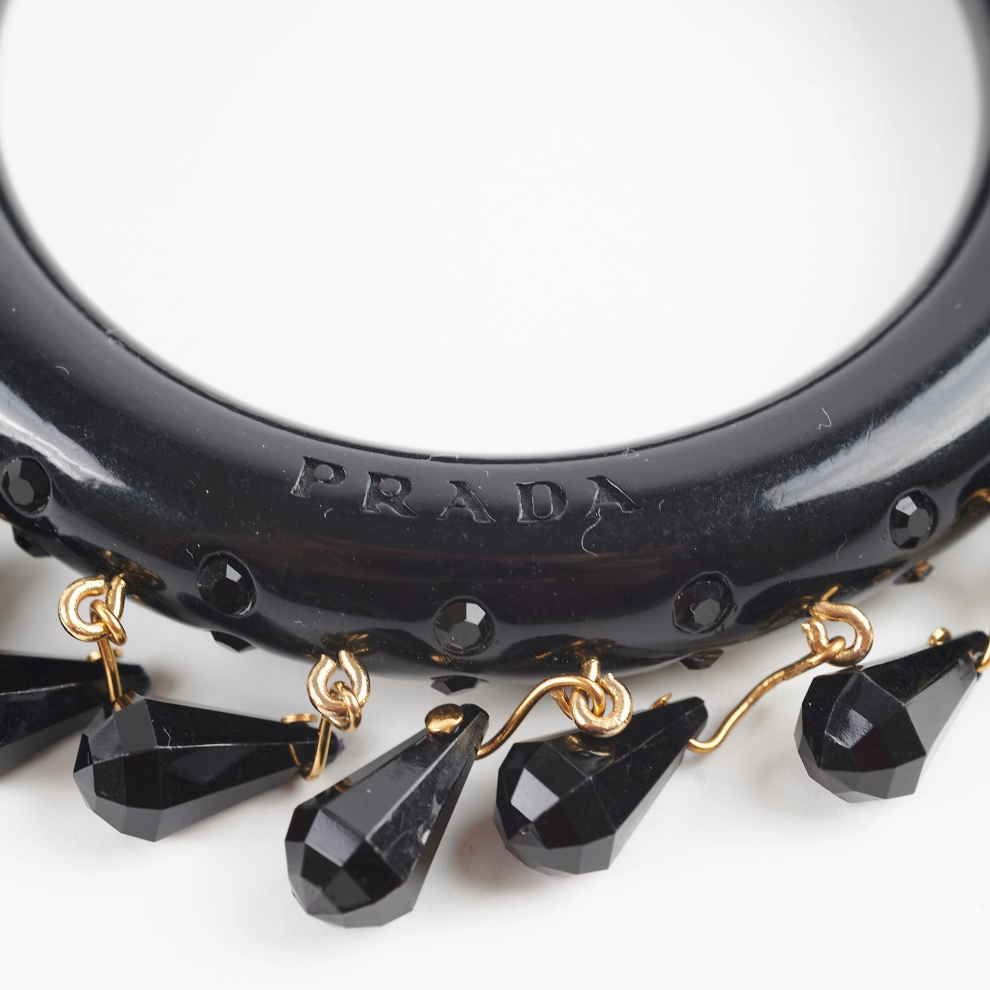 Prada Black Bangle Size Medium 17cm