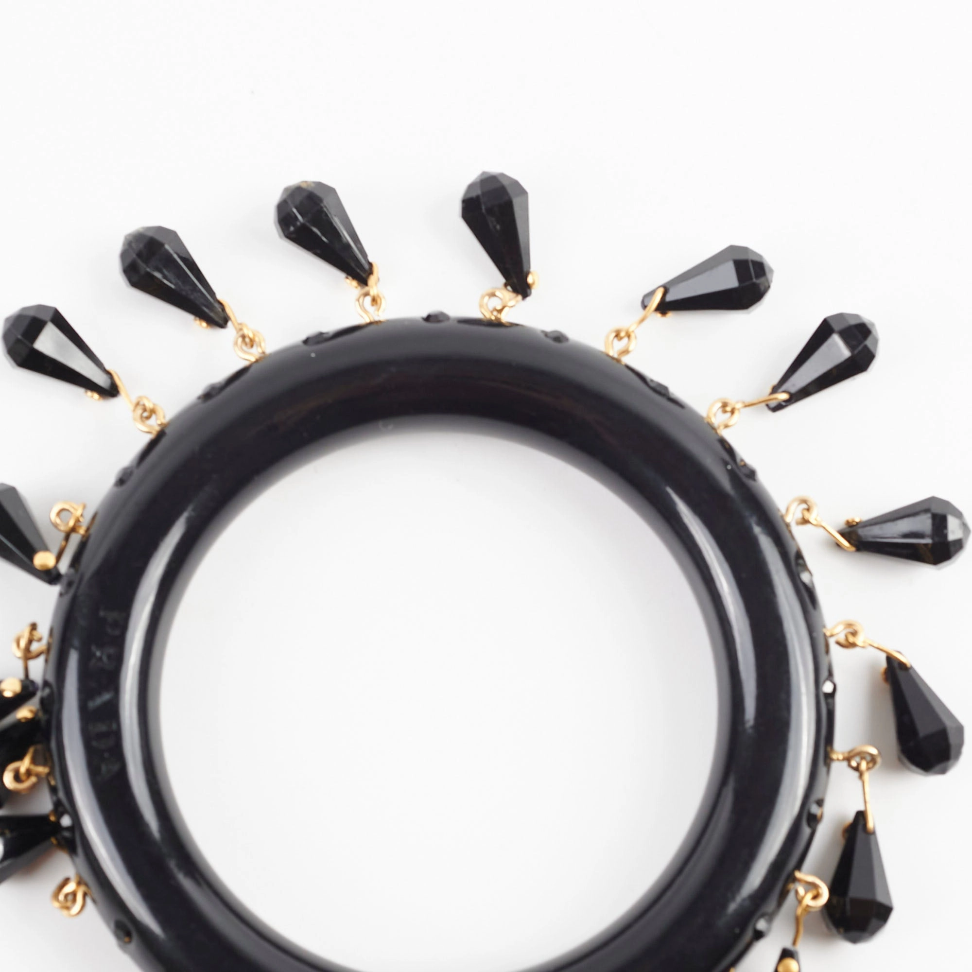 Prada Black Bangle Size Medium 17cm