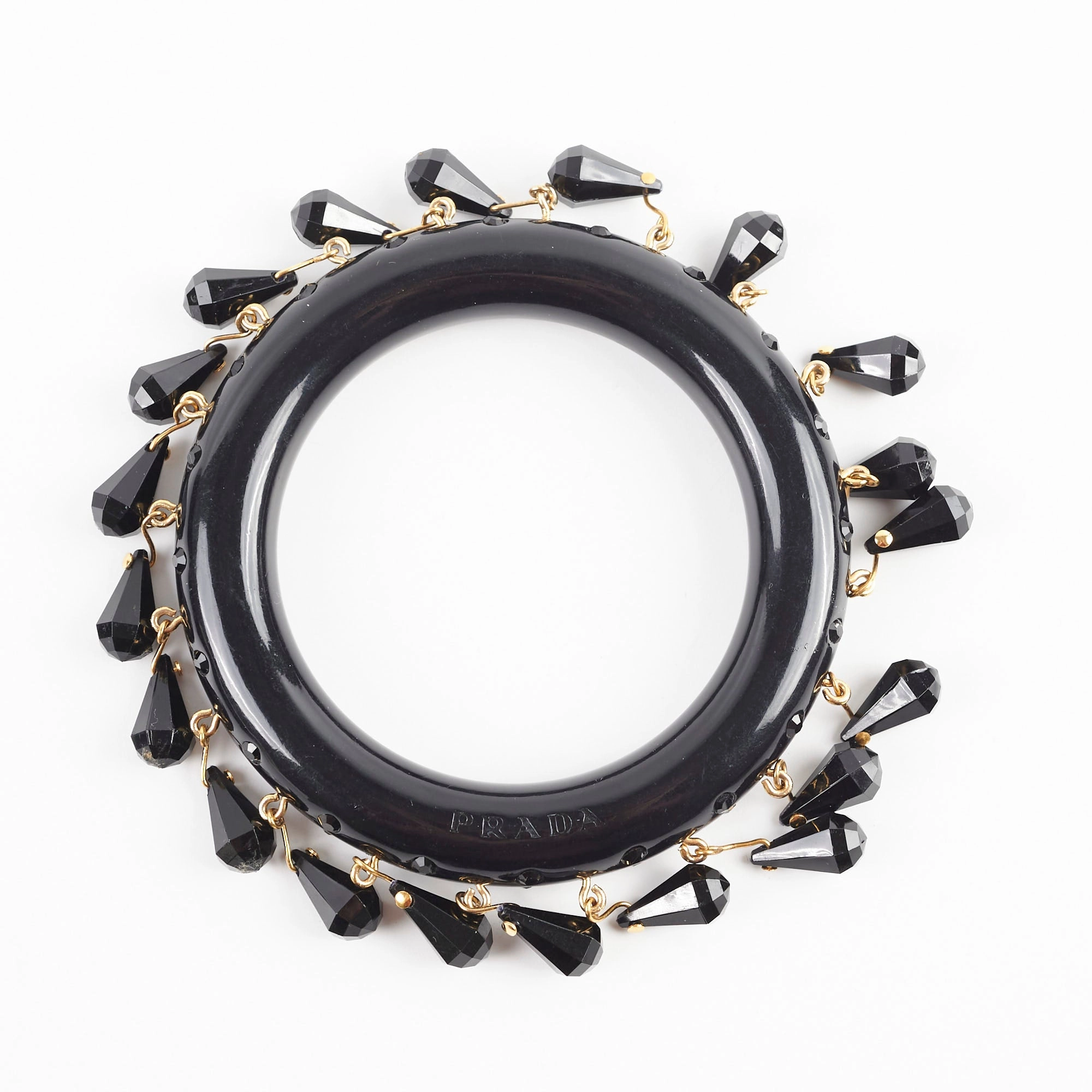 Prada Black Bangle Size Medium 17cm