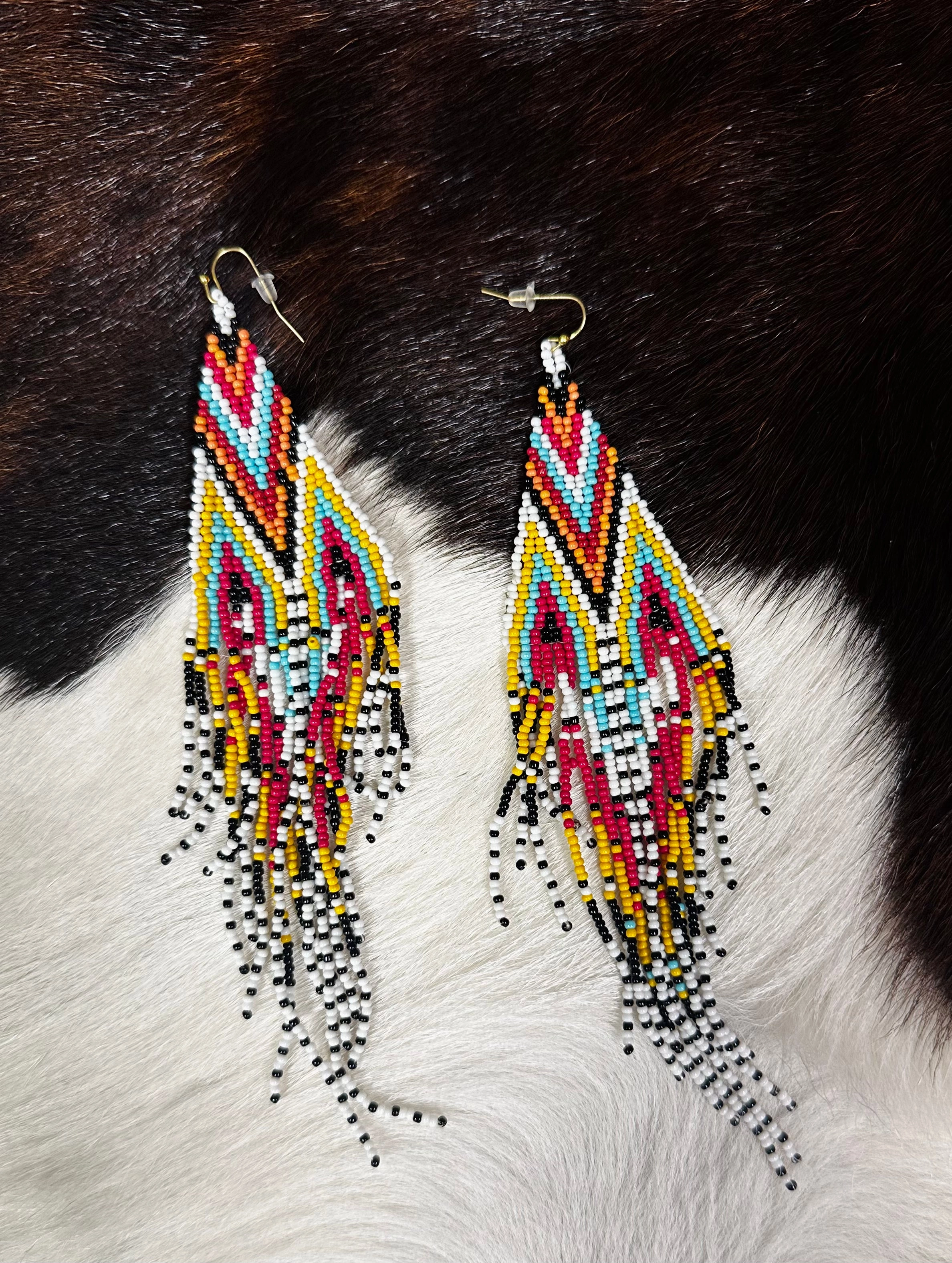 Preston Heights White Multi Seed Bead Earrings texture-rose-gold  