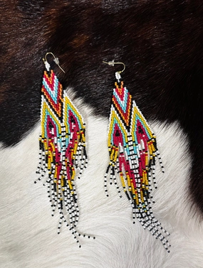 Preston Heights White Multi Seed Bead Earrings texture-rose-gold  