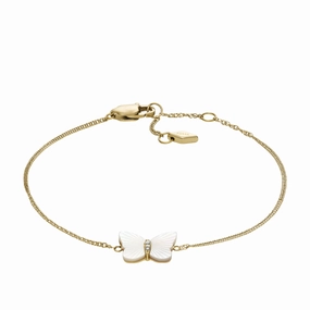 Radiant Wings White Mother of Pearl Butterfly Chain Bracelet fashion-jewelry  