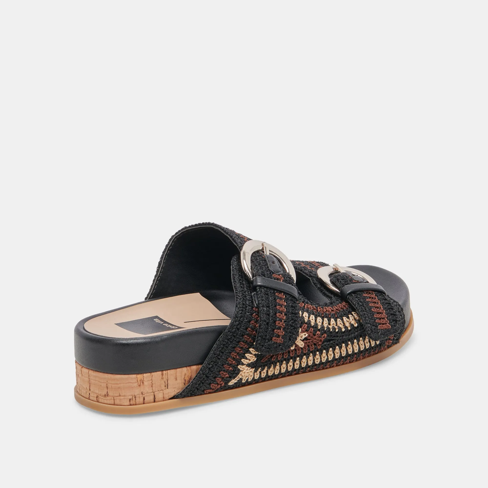 RALLI SANDALETTEN SCHWARZ MULTI STRICK