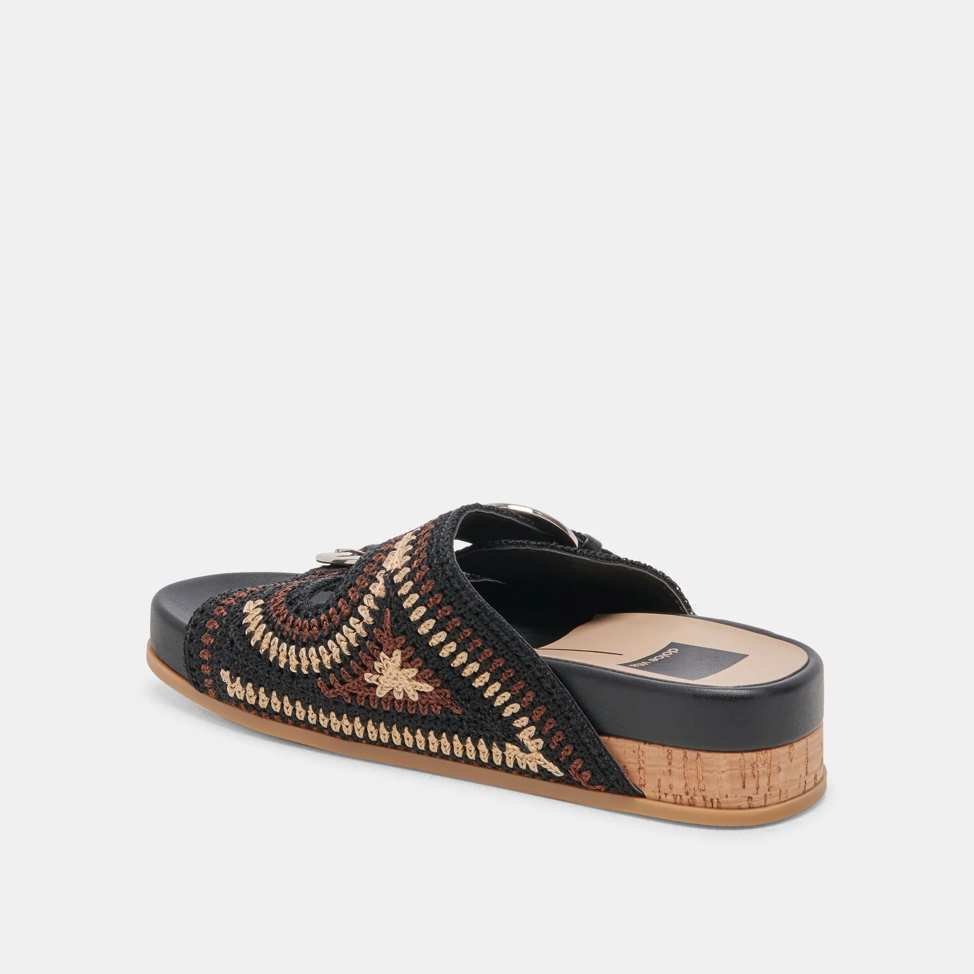 RALLI SANDALETTEN SCHWARZ MULTI STRICK